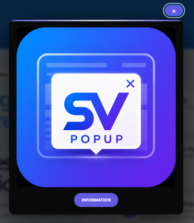 Résultat d’une popup SV Popup Manager côté visiteur